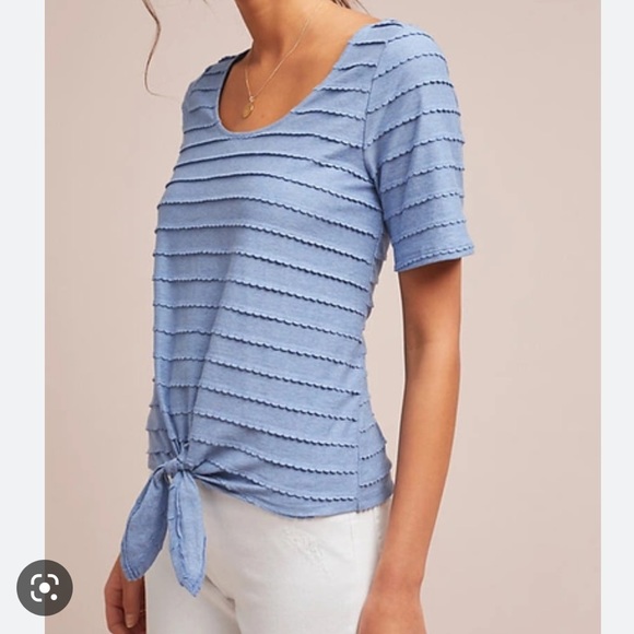 Anthropologie Sunday in Brooklyn Scalloped Tie Teeshirt - Picture 1 of 9